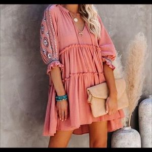 Sunseeker Cotton Embroidered Babydoll Dress